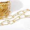 New Trendy 14K Gold Plated Brass Irregular Chains For DIY Jewelry Making Supplies, Handmade Jewelry Craft Findings Accessories