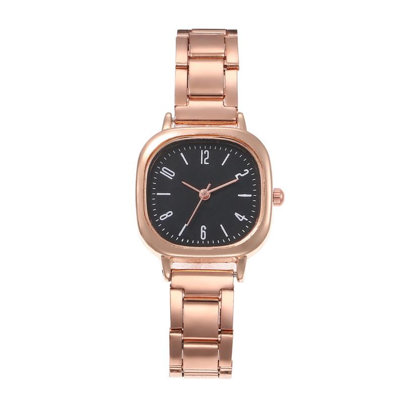 Student Watch Woman Vintage Square Minimalist Quartz Steel Band For Study Use