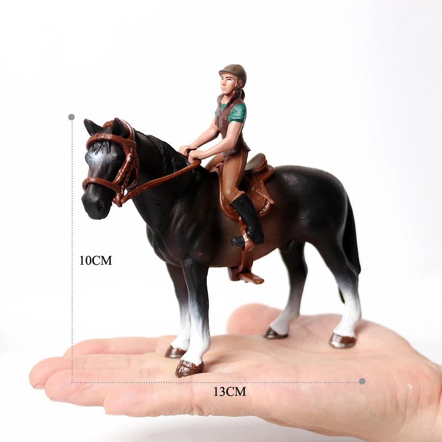 Toy Horses Equestrian Rider Horse Playset Farm Animals Action Figure Animal Figurines Plastic Models Children Toys Kids Gifts