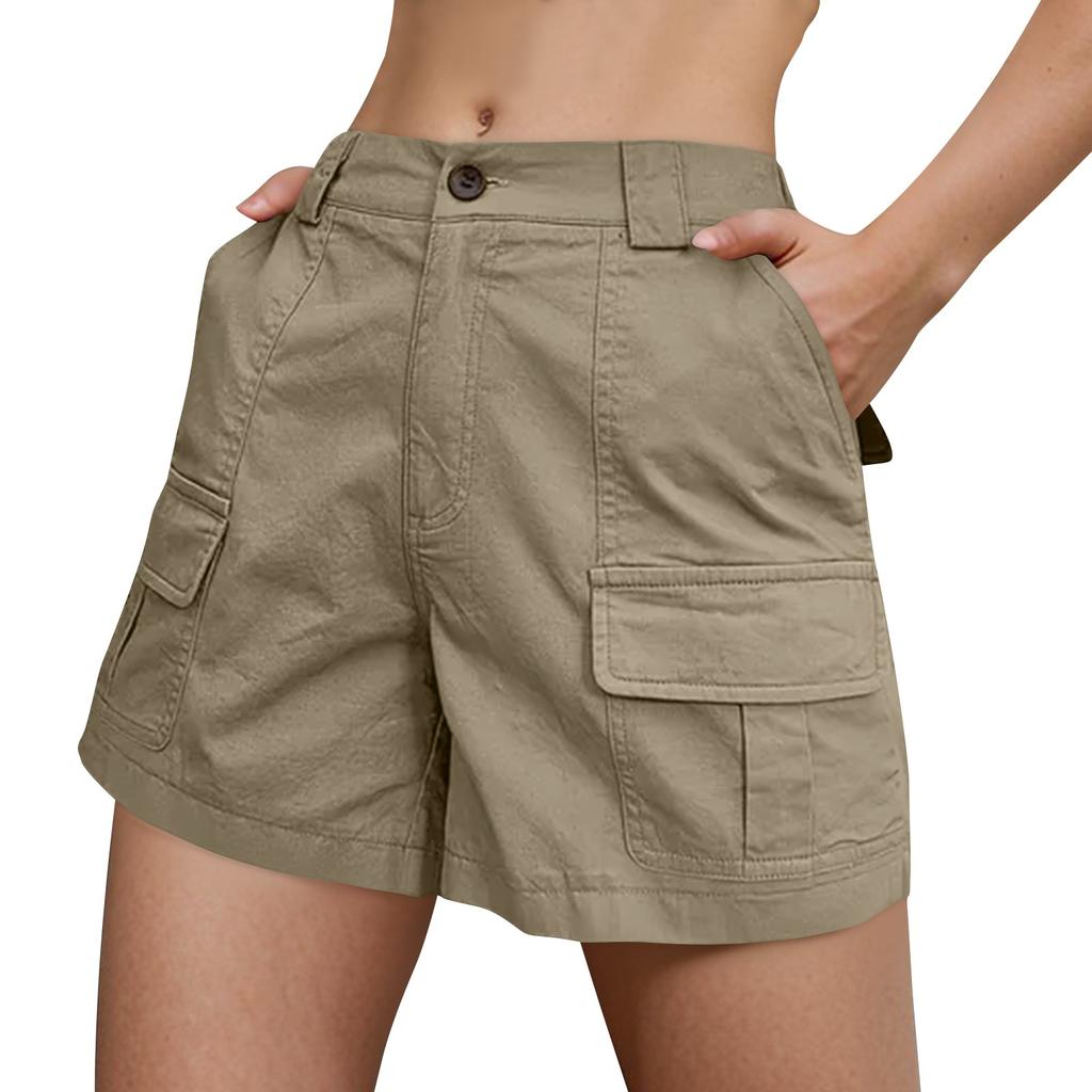 Bermuda Shorts For Women Cargo Shorts Elastic Waist Long Shorts For Summer Casual