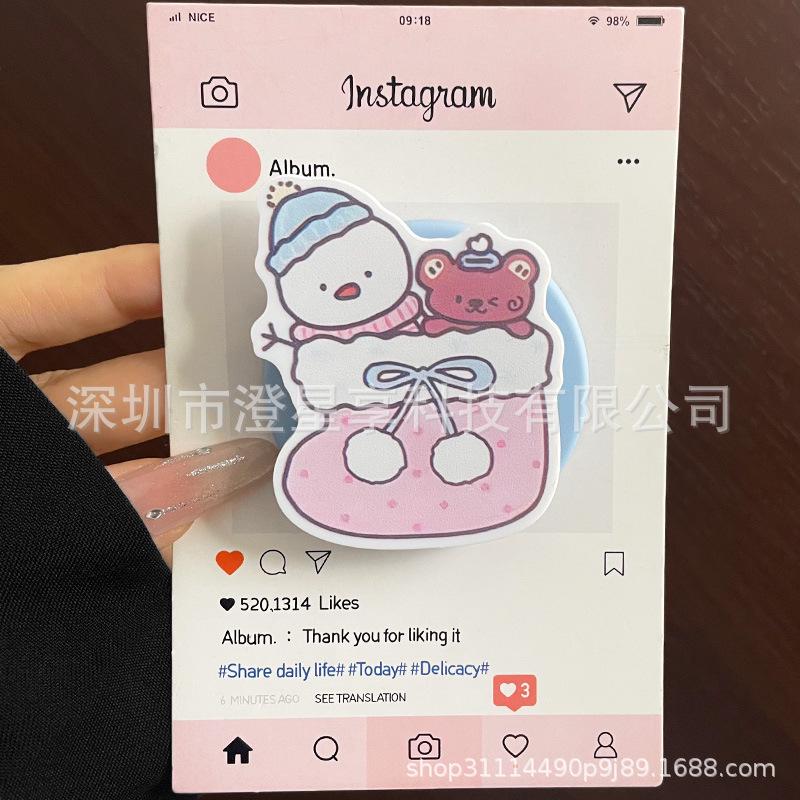 Cartoon Kitty & Bear MagSafe Stand with Retractable Airbag & Strong Suction OPP Bag Package