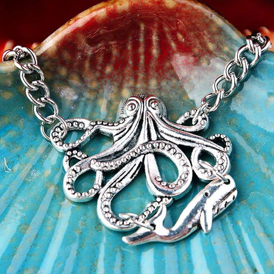 Kul unisex legering blekksprut design armbånd smykker kjede bryllup tilbehør
