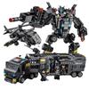 Lele Brothers Black Eagle Police Mech Vehicle, 51-in-1, Compatible with Lego Building Blocks, Assembly Toy for Boys