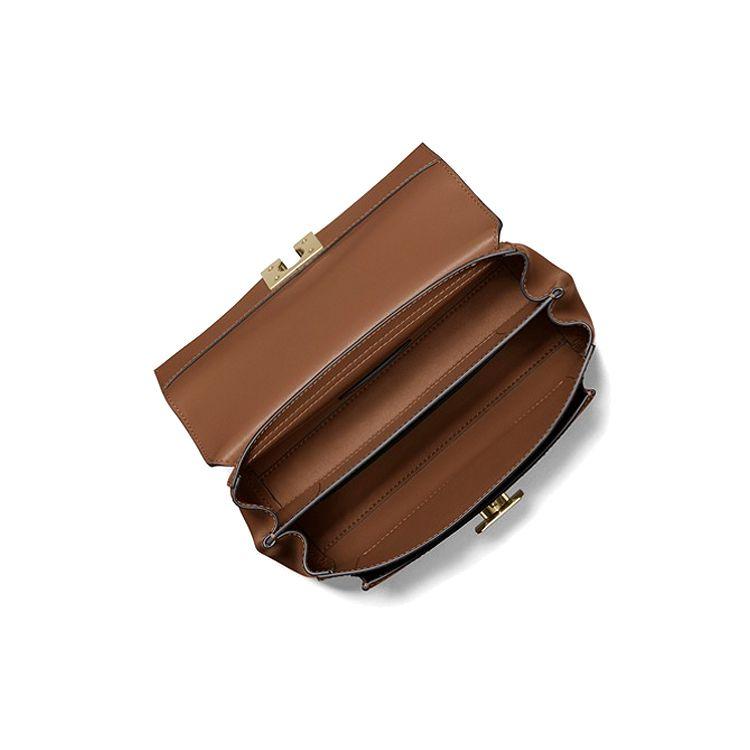Michael Kors Lita Commuter Chain Flap Gold Buckle Leather Handbag Crossbody Medium Women handbags Brown 35T0GXPL2O-230