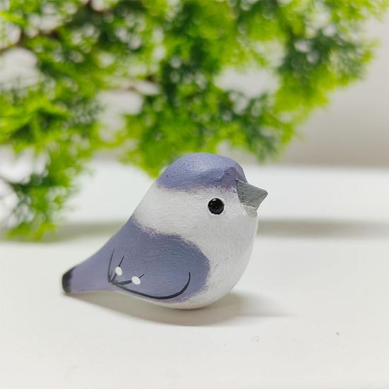 Handmade Bird Figurine Wooden Carving Bird Statue Miniature Wildlife Sculpture for Living Room Office Desktop TV Stand Decor Gifts for Bird Lovers