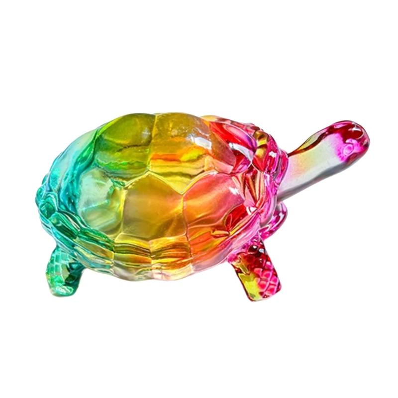 Handmade Glass Turtles Figurines Miniature Glass Turtles Figurine Glass Art Animal Figurine for Collectible,Home Decors