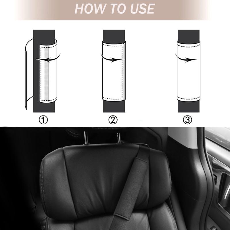 Car Seat Belt Shoulder Pad Cover Soft Comfortable Universal Fit for Cars Adjustable Safety Belt Protector Driving Accessorie