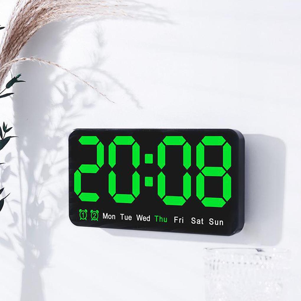 Desktop Clock With LED Numbers And Dual Alarm For Office 7. Display Time