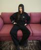 Mihebeu [Unisex] Stitch Classic Logo Sweatpants Black