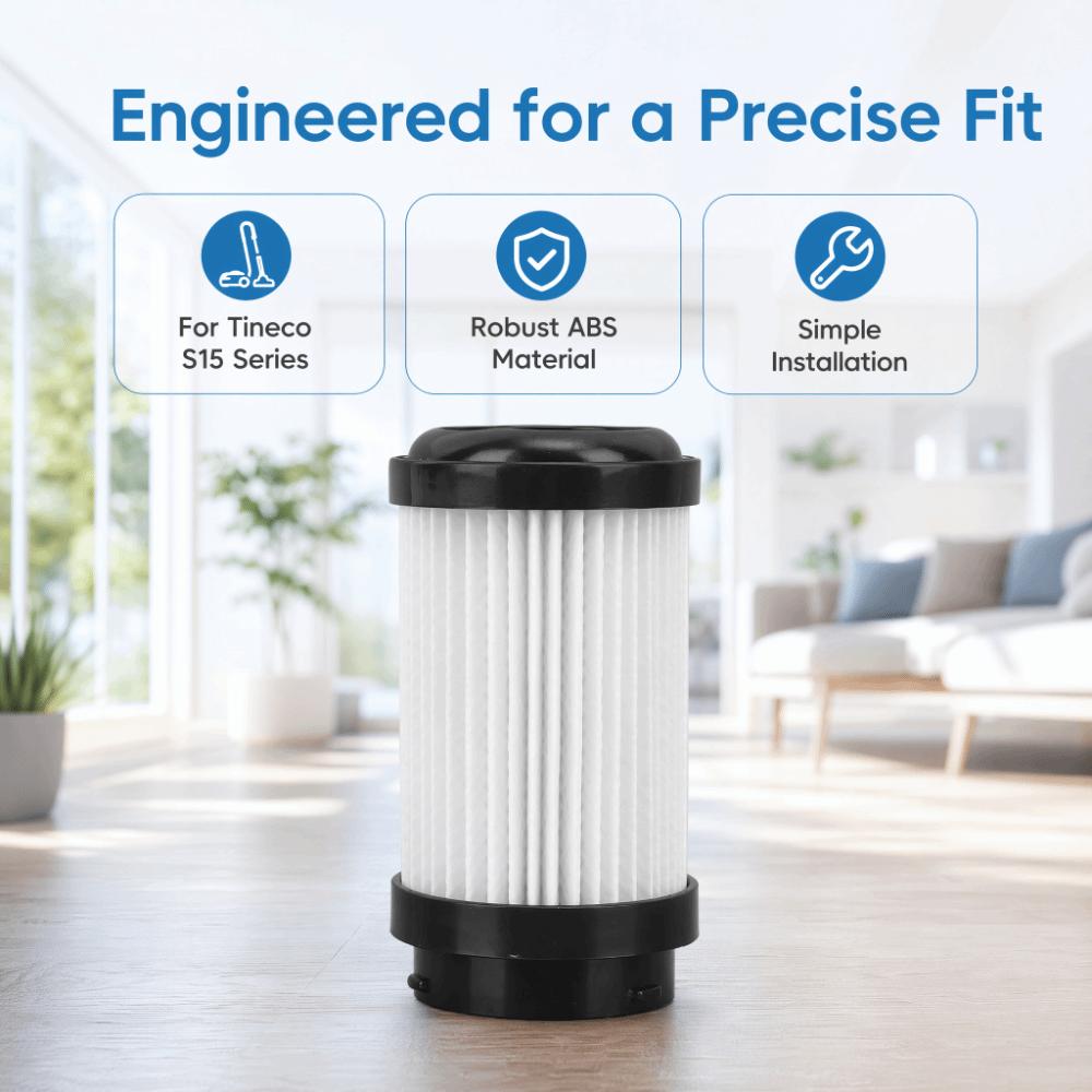 3PCS Shockproof Motor Filter Washable Dust Filter Pads for Tineco S15 Cordless Vacuum Cleaner