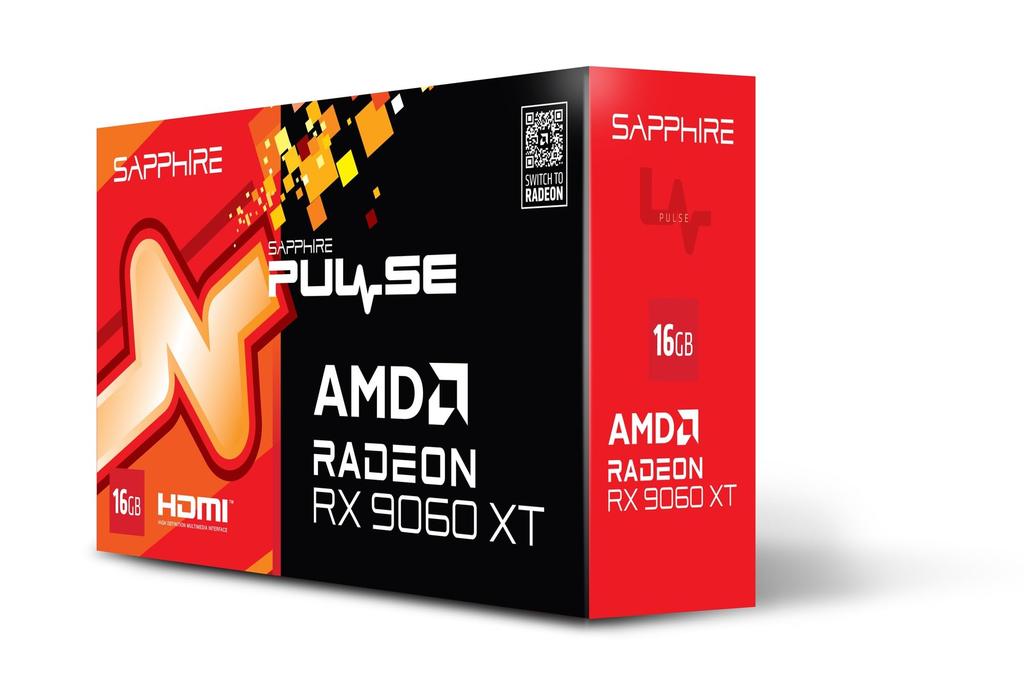 Graphics Card SAPPHIRE PULSE Radeon RX 9060 XT GAMING OC 16GB GDDR6 PCIe 5.0 X16 VD9219 11350-03-20G