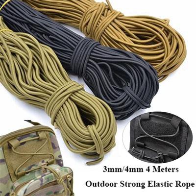 Cuerda Elástica Fuerte de 3 mm/4 mm 4 Colores 4 Metros de Longitud Cuerda Elástica Banda de Goma Accesorios para Mochila DIY Herramienta para Exteriores
