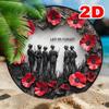 Plaque Métallique Coquelicot Mémorial Art Mural Rond 2D Décoration de Jardin Jour du Souvenir
