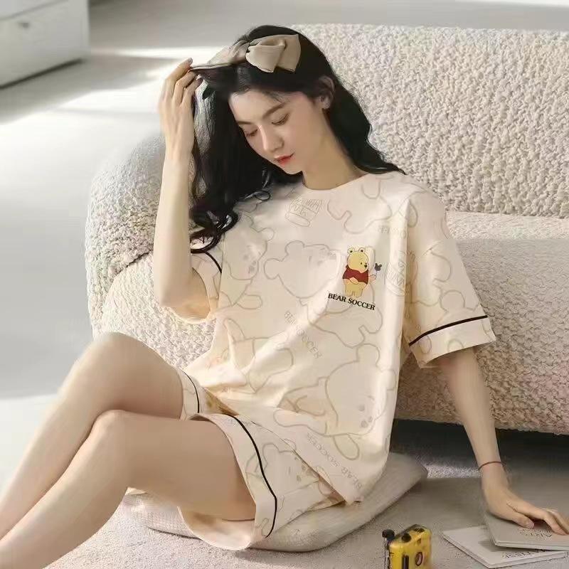 Women's Korean Smiley Face Cartoon Pajamas Set – Long-Sleeved Pullover & Trousers for Autumn/Winter