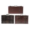 Leatner Suitcase British Decorative Travel Luggage Case Storage Box with Lock Wedding Decorations