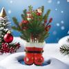 Santa Boots Planter Red And White Resin Santa Claus Boots Flower Pot with Buckle And Snowflake Accents Holiday Tabletop Ornament for Mantel Shelf