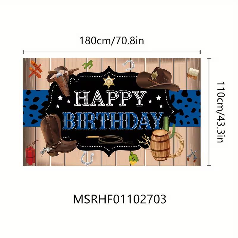 2D Westlicher Cowboy Happy Birthday Kulisse Fotografie Hintergrund