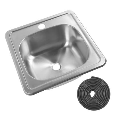 380 X 380 X 150mm Wohnmobil Spüle 304 Edelstahl Quadratisch Küche Badezimmer Bar Waschbecken Spüle mit 40mm Abfluss für Wohnwagen