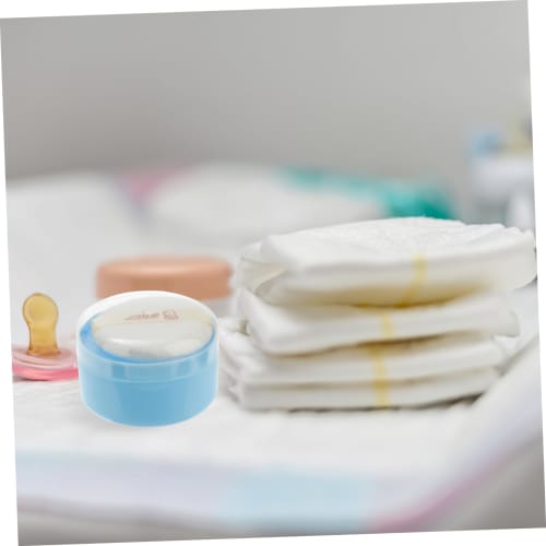 GARVALON Baby Powder Puff Box, Talcum Powder Puff Case, Durable Material, One-Hand Operation, Gentle On Skin, Newborn Care Supplies, 2-Pack