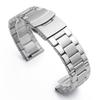20mm 22mm 24mm Stainless Steel Watch Band Flat Interface Bracelet with Folding Buckle Universal Replacement Metal Watch Strap