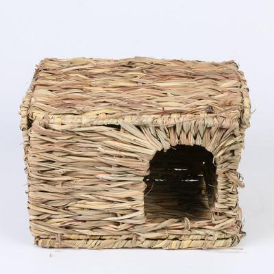 Foldable Woven Rabbit Cages Pets Hamster Guinea Pig Bunny Grass Chew Toy Mat House Bed Nests for Small Animal Rabbit Accessories