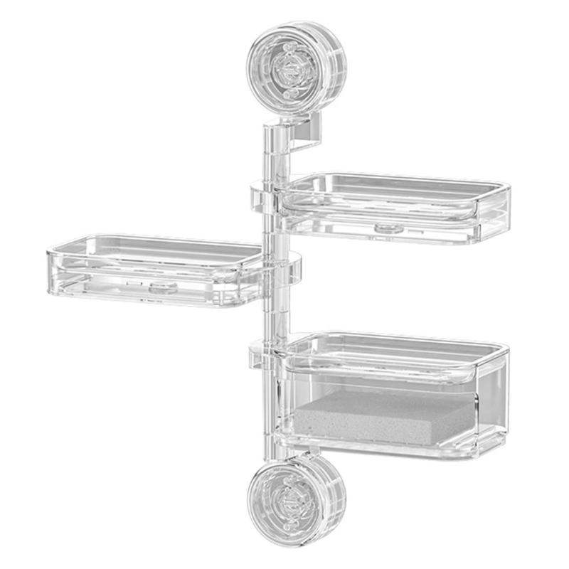 Saugnapf Wandmontierter Seifenhalter Mit Schnelltrocknendem Design Langlebiger Kunststoff Badezimmer-Organizer Für Küche Dusche Spülbecken Arbeitsplatte