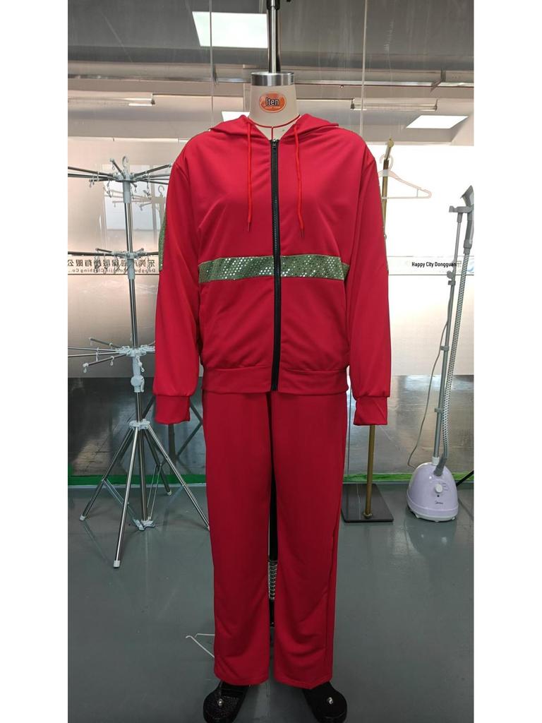 2024 Europäischer und Amerikanischer Herbst/Winter Freizeit Langarm Sweatshirt und Hosen Set