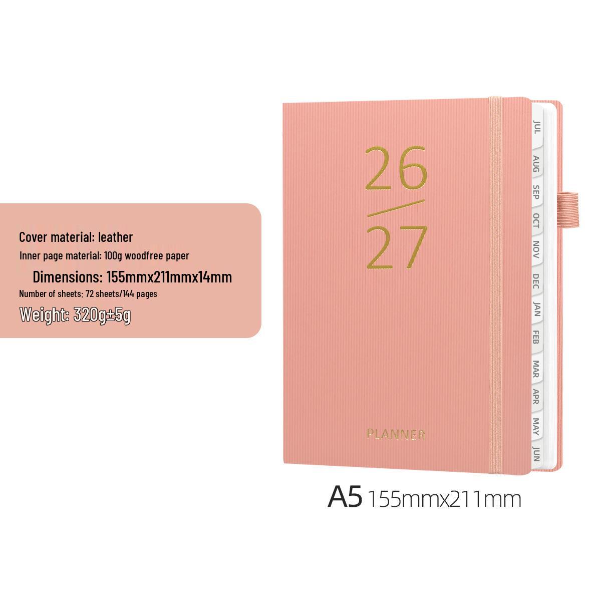 2027 A5 Leather Planner: Cross-Border Bound Notebook & Efficiency Manual