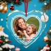 Personalised Crystal Christmas Ornament with Photo, Custom Gift for Family Couples Parents, Unique Keepsake, Xmas Tree Home Deco