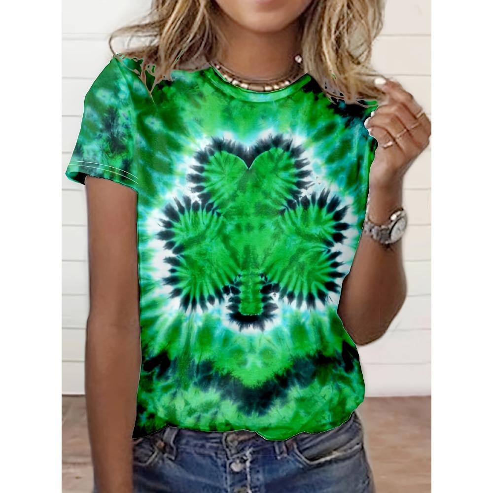 Summer Fashion Peacock Flower 3D Print T-Shirts Women Casual Short Sleeve Streetwear Round Neck
