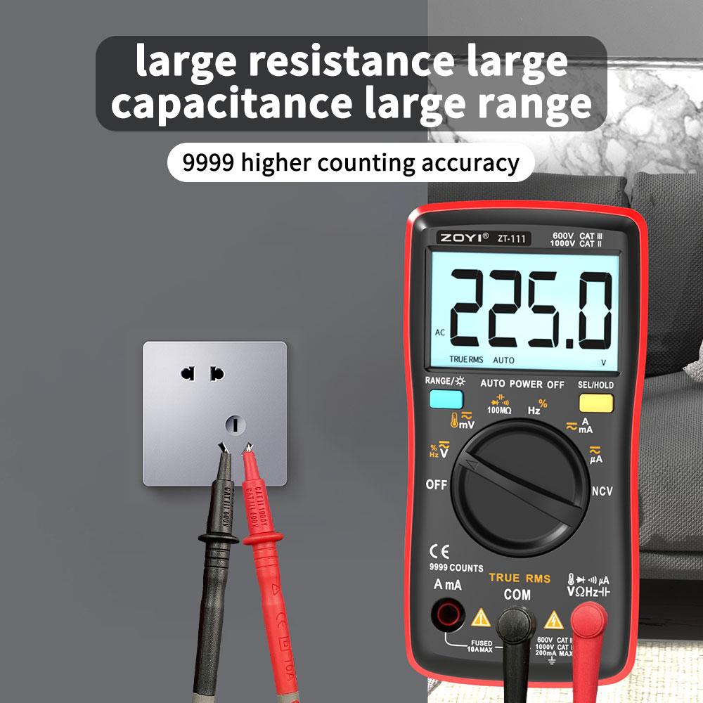 ZOYI ZT111 4-Digit High-Precision Auto-Ranging Digital Multimeter with Overload Protection for Appliance Repair-NCV