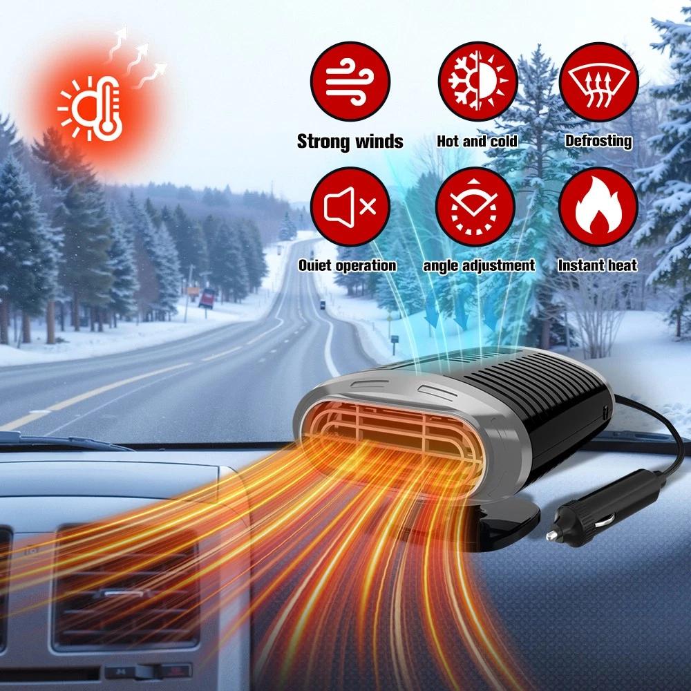 Portable Car Winter Fast Heating Electric Heated Fan Auto Windshield Defogging Heating Cooling Truck RV SUV Travel Camper Tools
