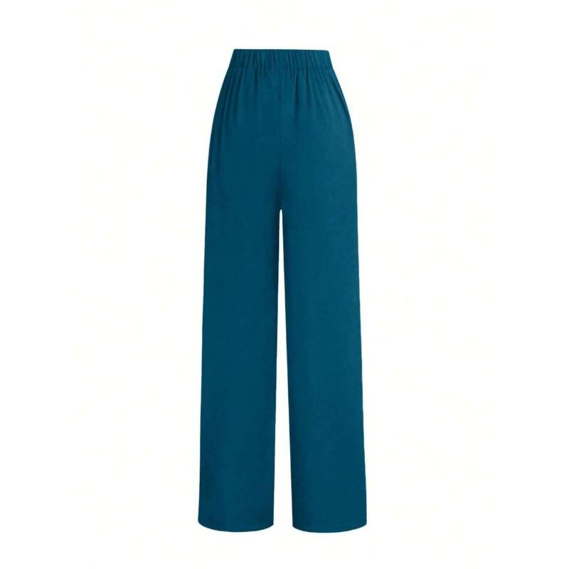 Women High Waist Loose Wide Leg Casual Commute Business Dress Pants