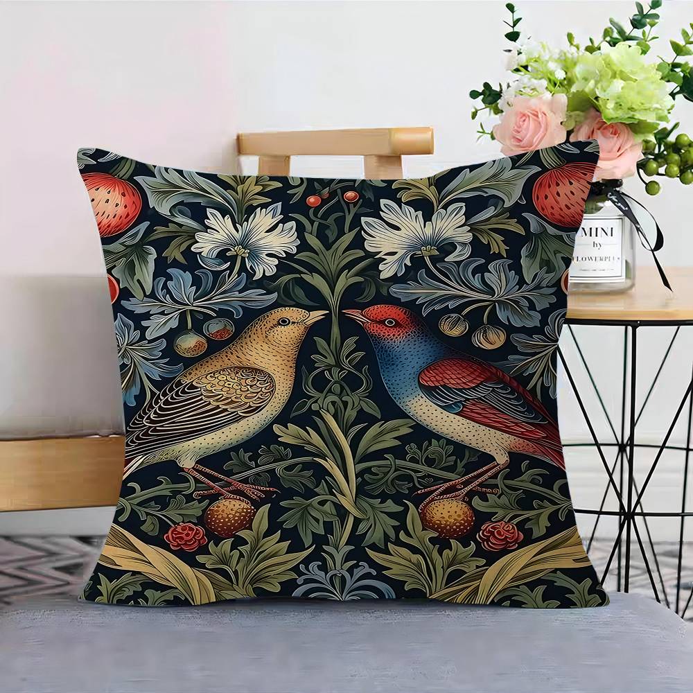 Abstraktní W-William M-Morris Květinový Javorový Design Potah na Polštář Veselá Podzimní Sklizeň Dekorace Sváteční Dekorace Potah na Polštář