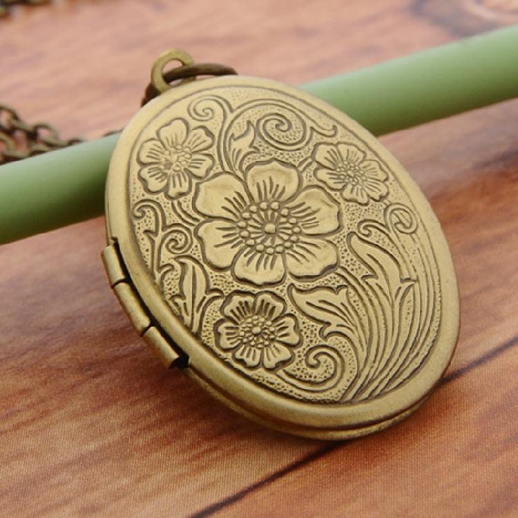 Colar com Pingente de Medalhão Gravado para Foto para Joias de Menina Aniversário