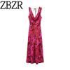 Zbzr Autumn New Women Clothes Western Style Fashion Light Luxury Flower Print Midi Dress 8908167 330