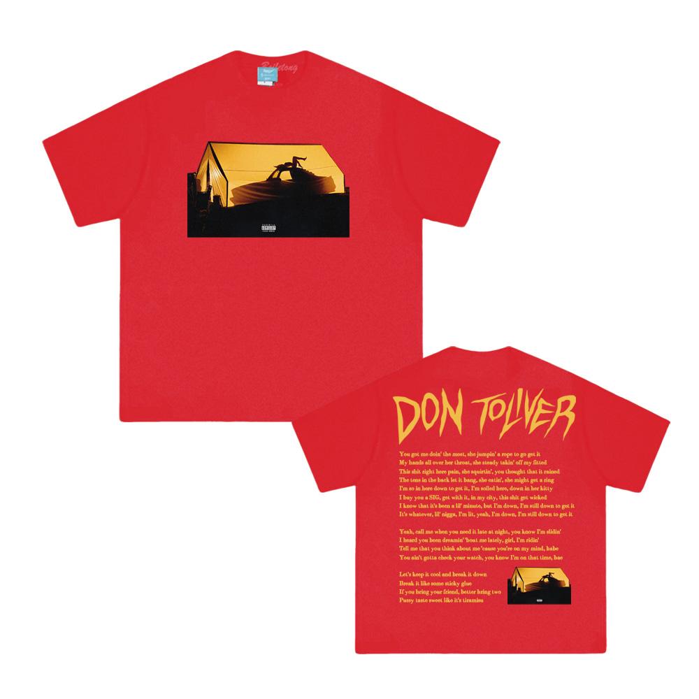 

Don Toliver -Tiramisu T-shirt Hip Hop T Shirt Graphic Printing Retro Casual Tshirt Unisex 100% Cotton Tops XXL червоний