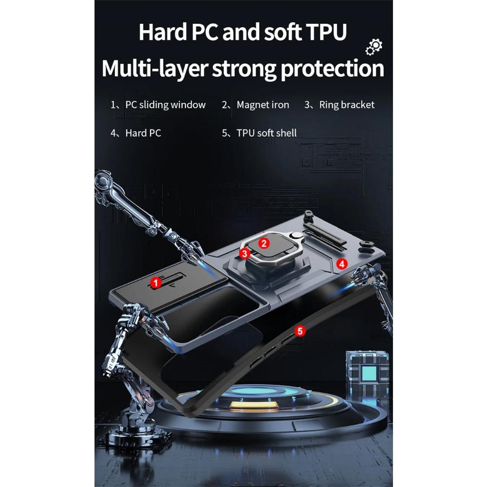 Armor Shockproof Case for Vivo V30 Pro Protective Cover Ring Magnetic Car Holder Business Full Protection Cover