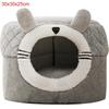 Cat Pet Bed Cave Warm Tent Soft Indoor Enclosed Covered Cavern House For Cats Kittens Small Pets With Removable Cushion Pad