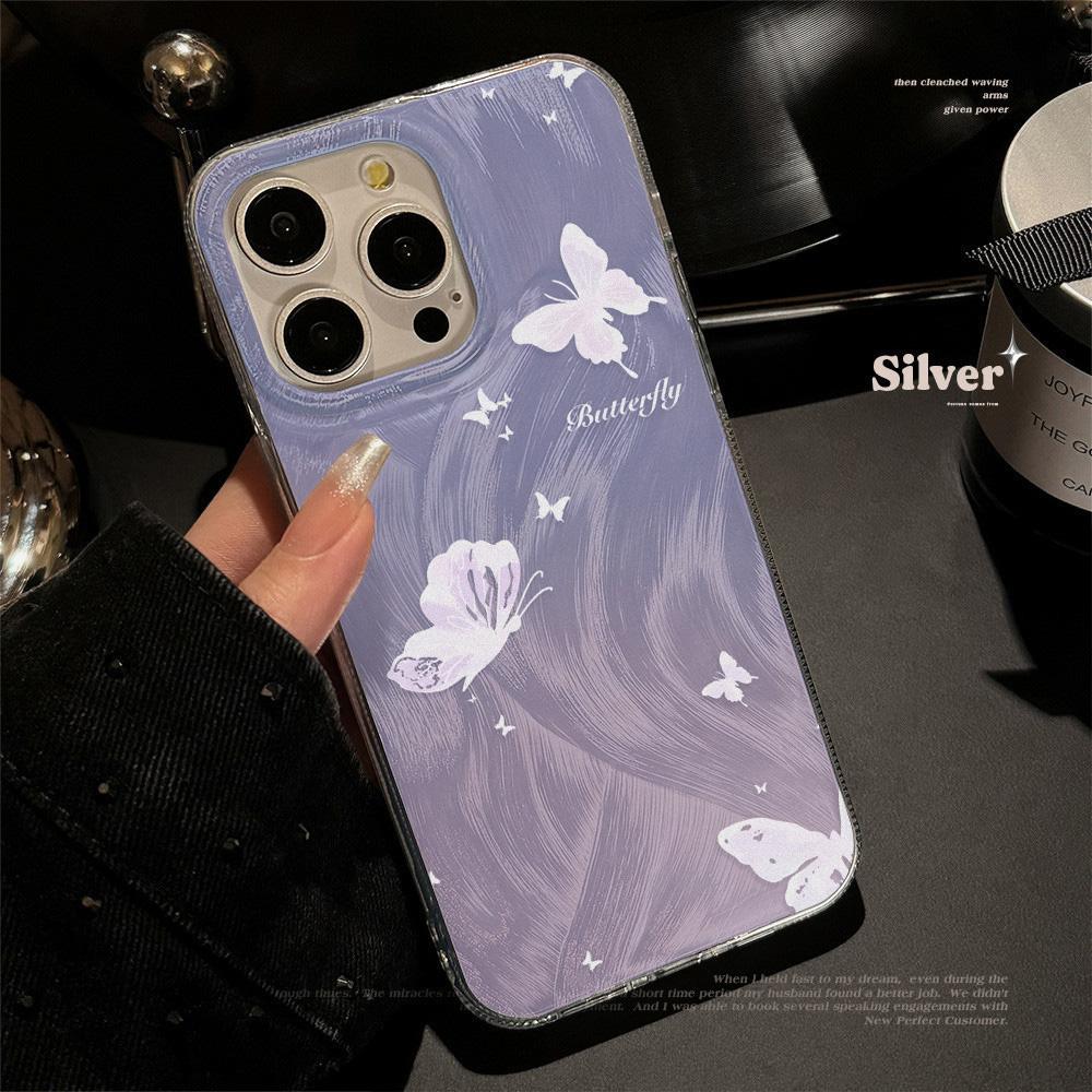 Feather Luster Phone Case for Samsung A53 A14 A33 A12 A32 S24 S23 Plus S20 S21 FE for iPhone 17 15 16 13 Pro 17 16 Pro Max Butterfly Bow Phone Case
