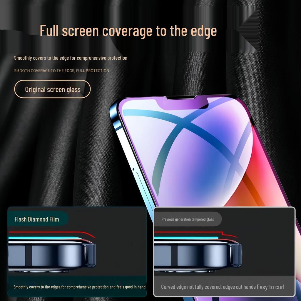 Protetor de Tela de Vidro Temperado Anti-Espião Apple 14/13 Pro Max com Filtro de Luz Azul para iPhone 12/17AIR.