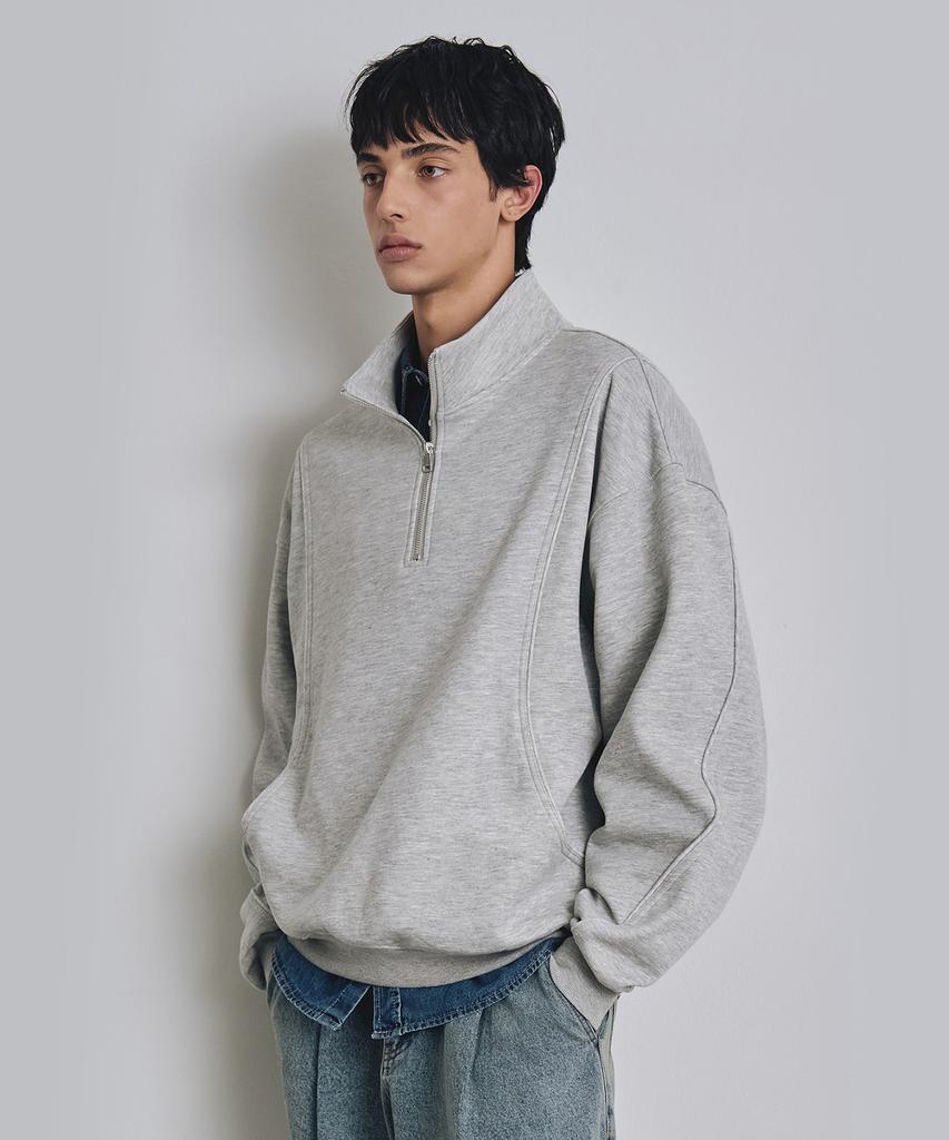 COSTUME O’CLOCK Curved Fleece-Lined Half Zip Sweatshirt 3 Colors Coosts261