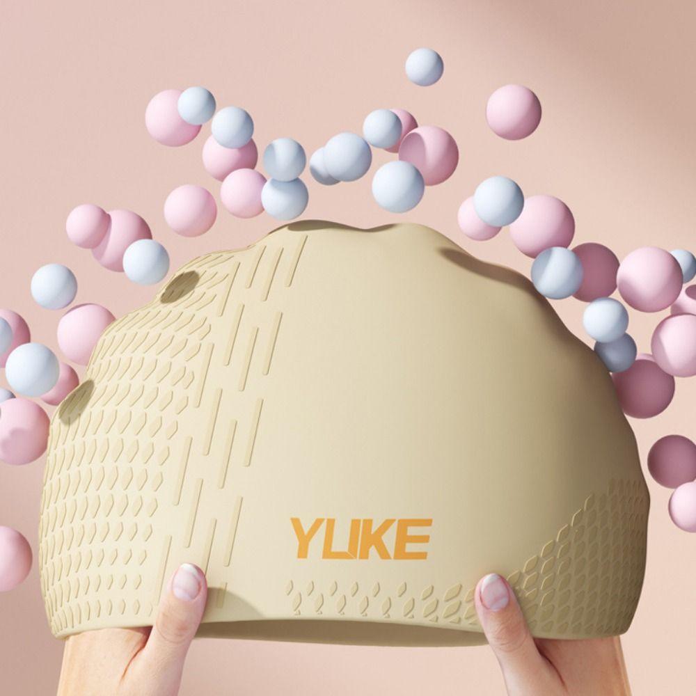 Elastic Silicone Swimming Cap Lightweight Printed Swimming Cap Diving Cap Swimming Hat  Women