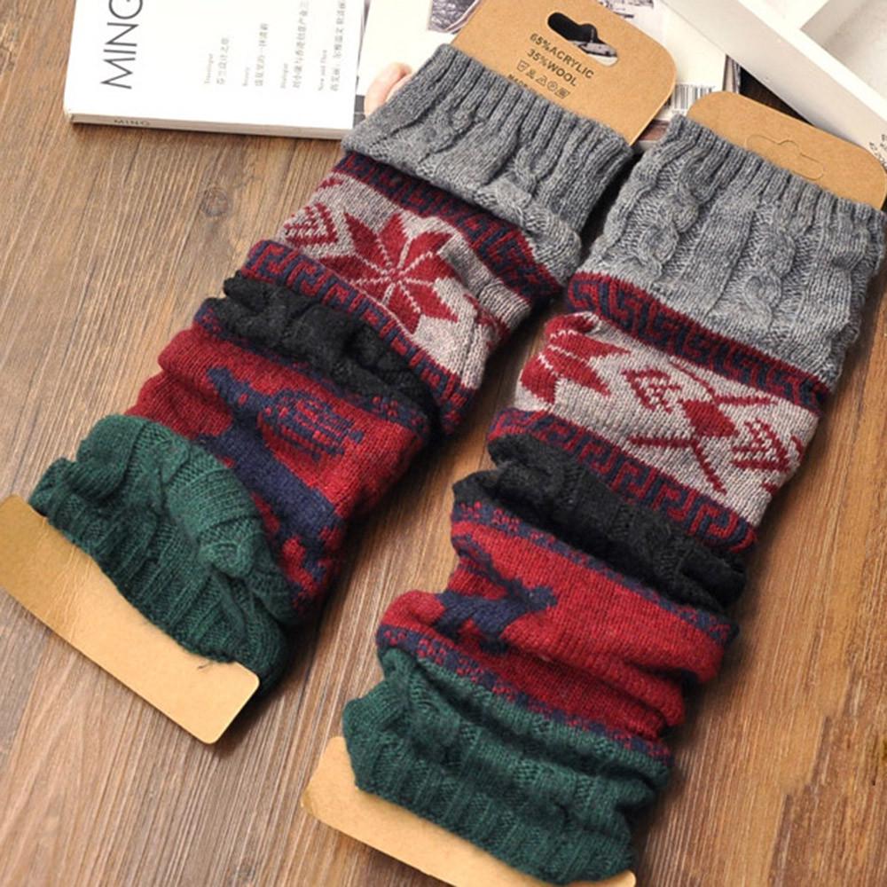 Frauen-Winter-warme Beinwärmer-Kabel stricken gestrickte lange Socken häkeln