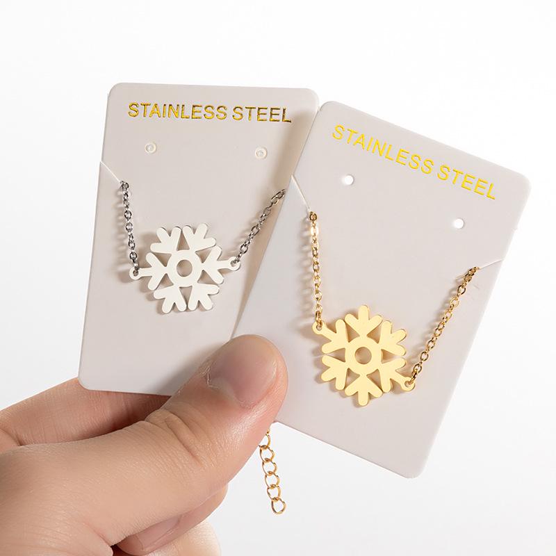 2025 Winter Luxury Snowflake Pattern Stainless Steel Pendant Bracelet for Girls