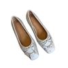French Leopard Print Shallow Mouth Mary Jane Shoes 2025 New Sweet Square Toe Bow Slip-on Flats