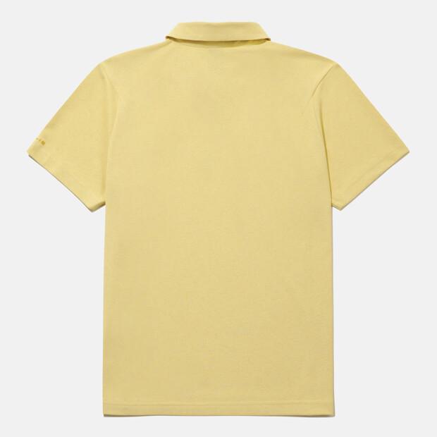 DESCENTE Dualis Linen Polo Short Sleeve T-Shirt Mustard Sr121Dps33