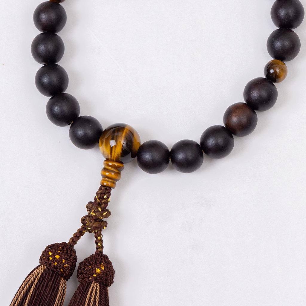Kyoto Prayer Beads Prayer Beads Prayer Beads Striped Ebony 23 Beads Eye Prefecture Traditional Industry Excellent Can be used by all sects Comes with