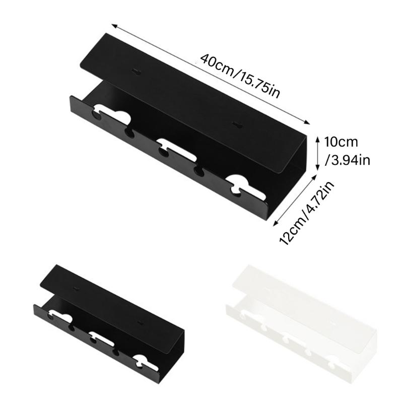 Under Desk Cable Management Cable Tray Under Desk with Clamp Power Strips Cord Holder No Drilling Spacious