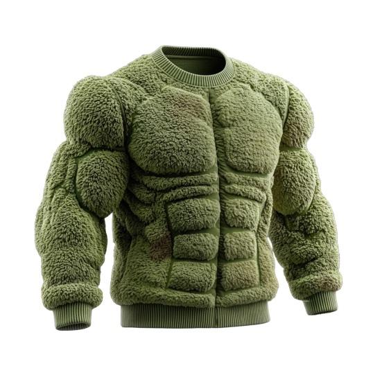Флисовые пуловеры для мужчин и женщин, оверсайз, с круглым вырезом, с длинным рукавом, забавный 3D-цифровой принт, одежда для осени и зимы S зелёный